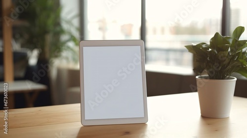a tablet on a table