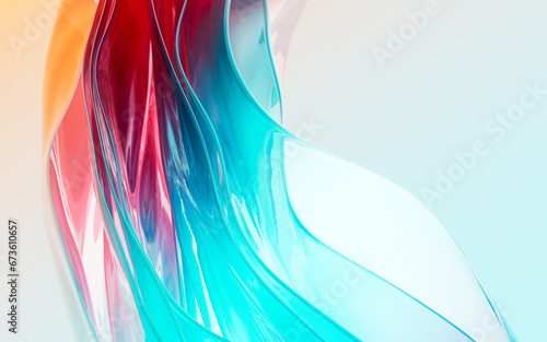 Abstract gradient glass background, 3d rendering. photo