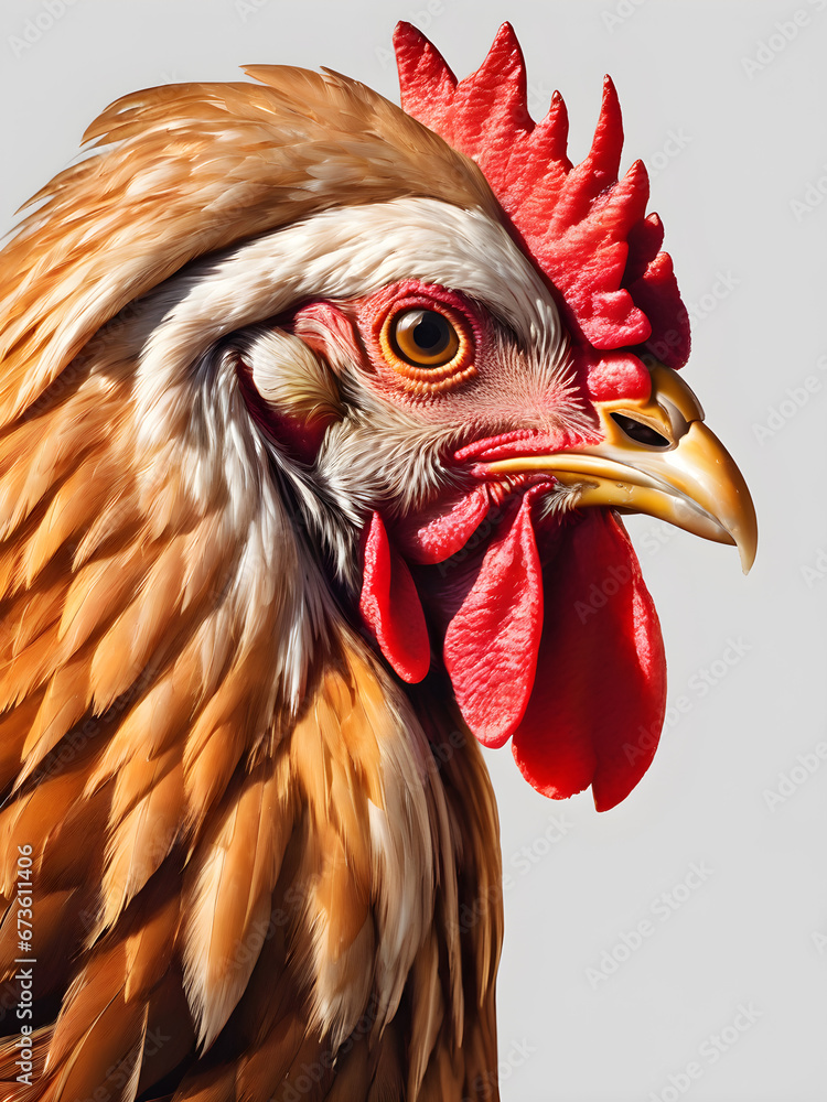 Chicken oil painting created with artificial intelligence