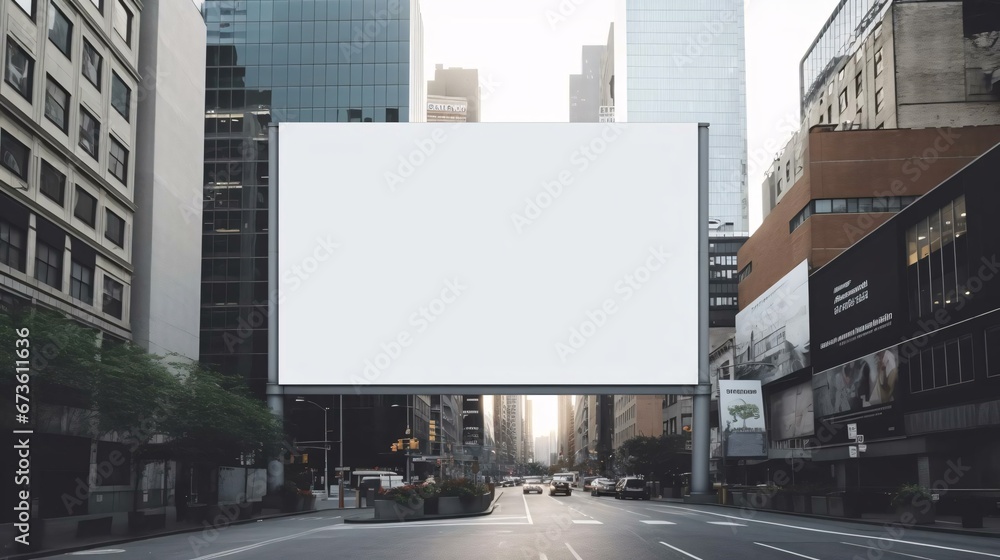a large billboard in a city a large billboard in a city