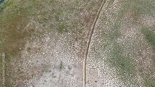 Aerial video of an expansive, empty field  in Colorado. photo