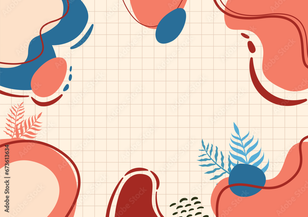 Hand drawn abstract shapes aesthetic background Hand drawn abstract shapes aesthetic background