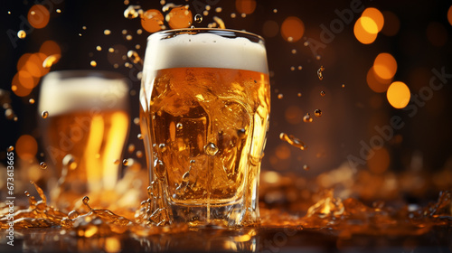 background of beer drink in glass