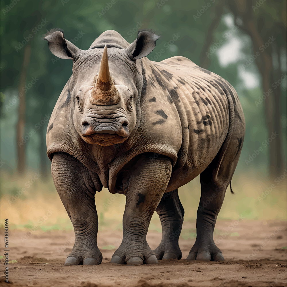 Fototapeta premium high resolution Illustration of a rhinoceros