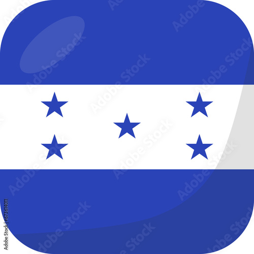 Honduras flag square 3D cartoon style.