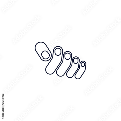 Outstretched hand. Beg for alms. Vector linear illustration icon isolated on white background.