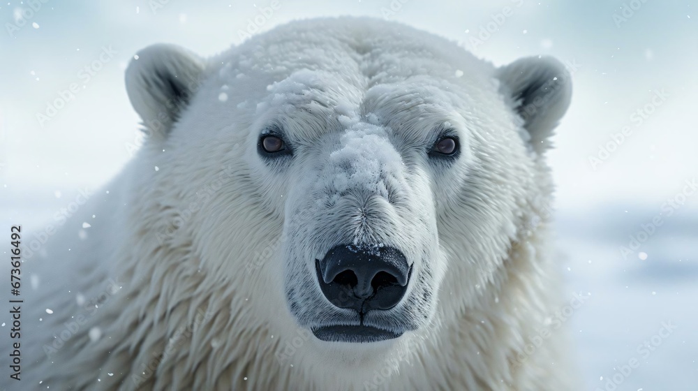 a polar bear in the snow a polar bear in the snow