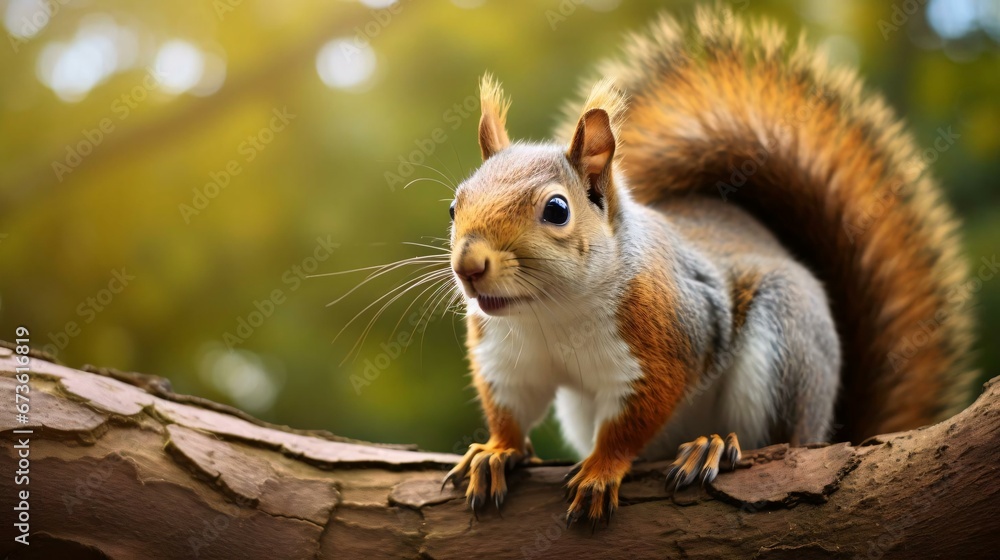 Fototapeta premium a squirrel on a log