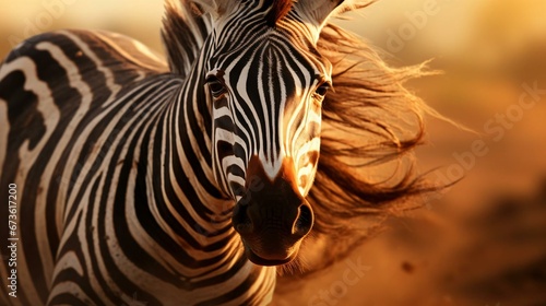 a zebra with a mane
