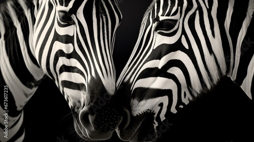 a group of zebras stand next to each other