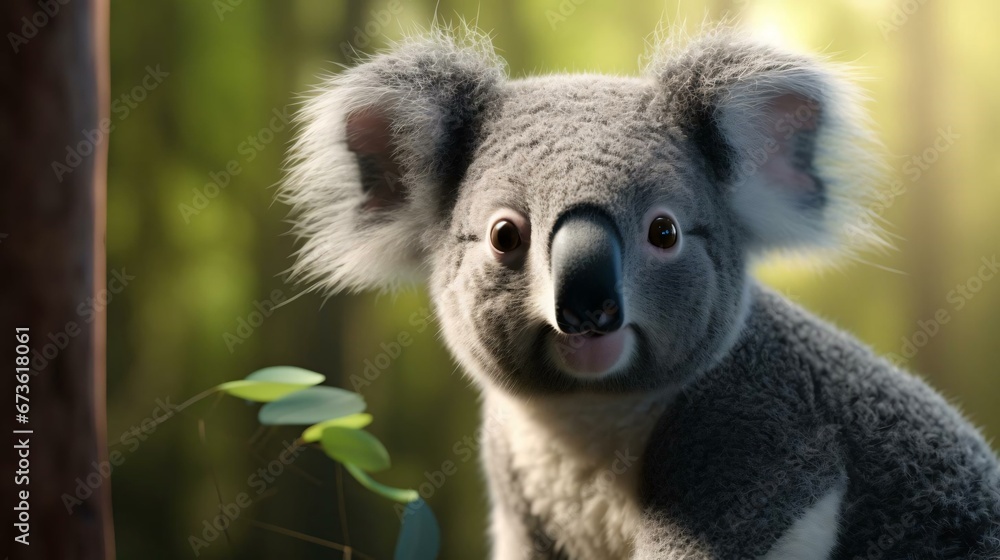 a koala bear with a human face