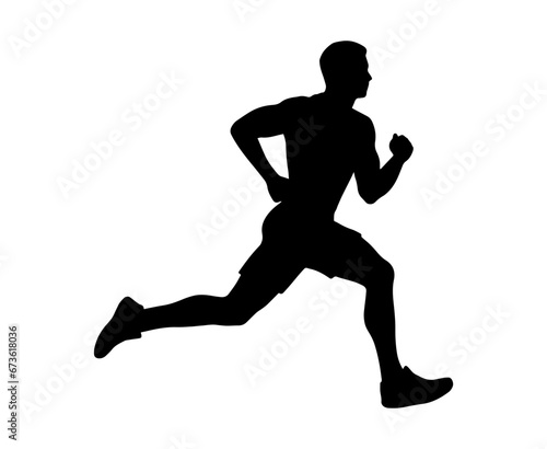 Runner silhouette. Isolated vector. sprinting