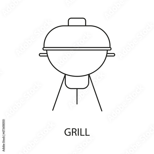 Grill line icon vector for marks on food packaging