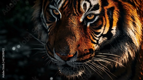 a tiger with orange and black stripes