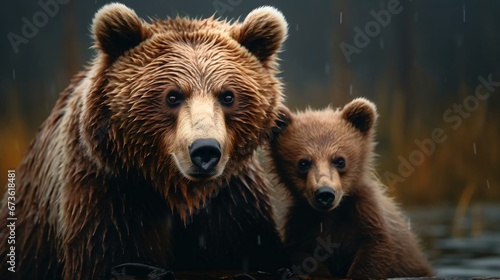 a couple of brown bears