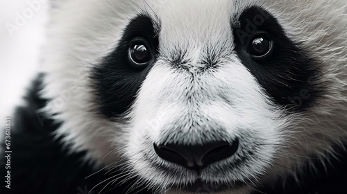 a close up of a panda