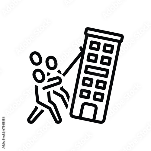 Black line icon for establishment 