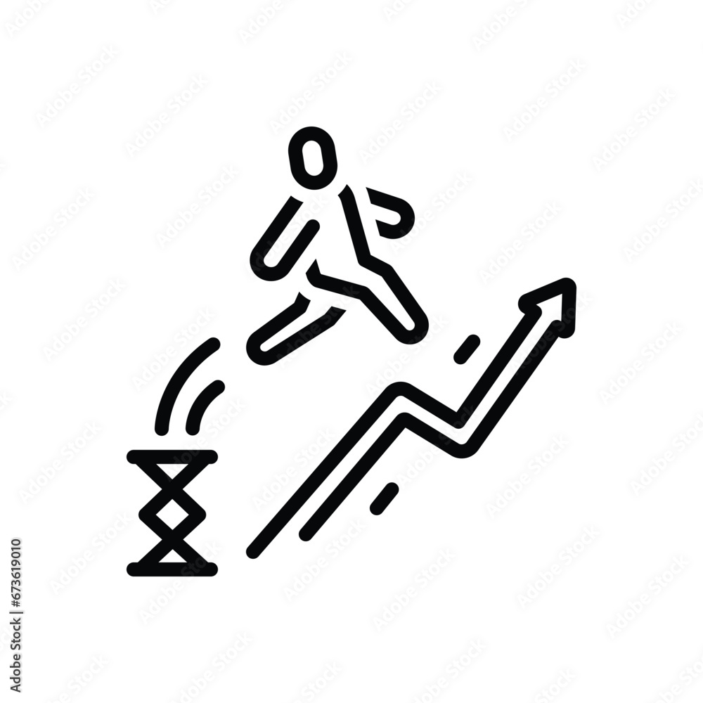Black line icon for skill building Black line icon for skill building
