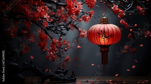 Chinese Style Abstract Backgroundchinese Lantern Red , Happy New Year Background ,Hd Background photo