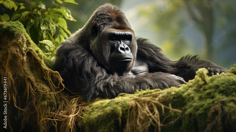 Obraz premium a gorilla in a tree