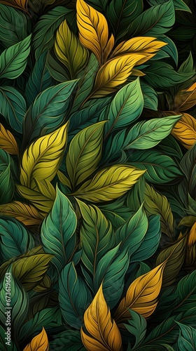 Green leaves texture. Floral background.