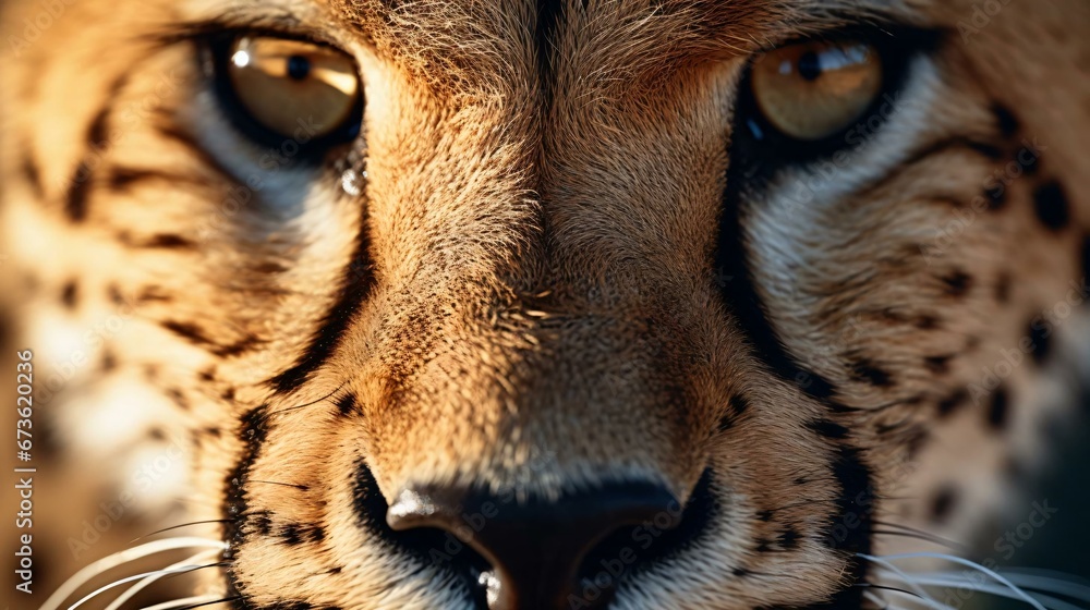 close up of a cheetah's face