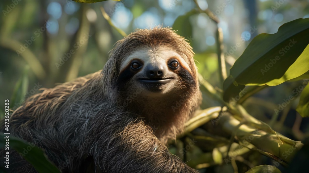 Fototapeta premium a sloth in a tree