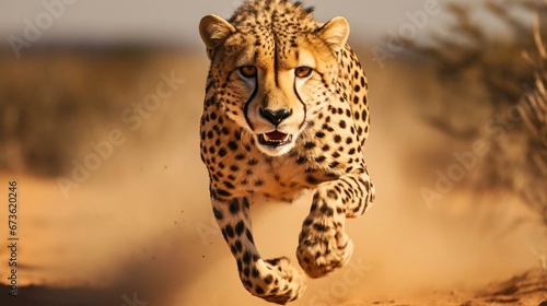 a leopard running in the wild © KWY