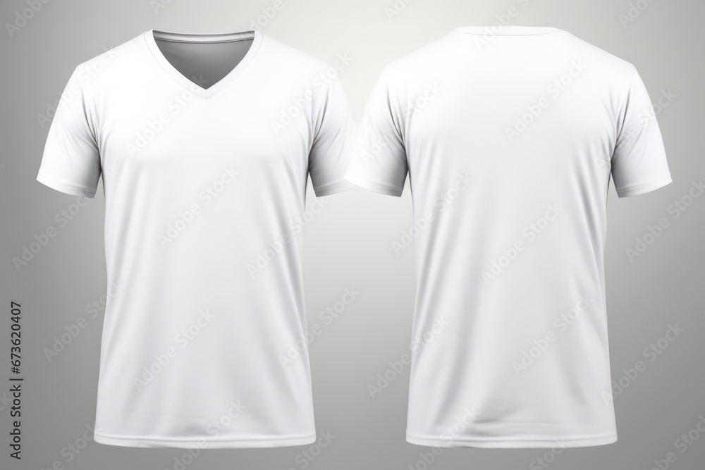 Basic tee template in a V-neck style Basic tee template in a V-neck style