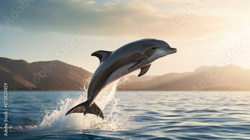 a dolphin jumping out of the water © KWY