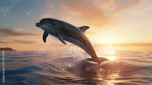 a dolphin jumping out of the water © KWY