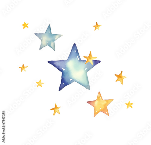 Simple Golden Stars Watercolor Illustration Simple Golden Star Watercolor Illustration