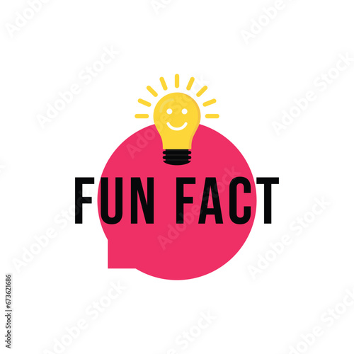 Fun fact icon. Concept did you know with light bulb and smiley. Trendy modern logo, design element. Modern symbol of fun facts. Vector illustration