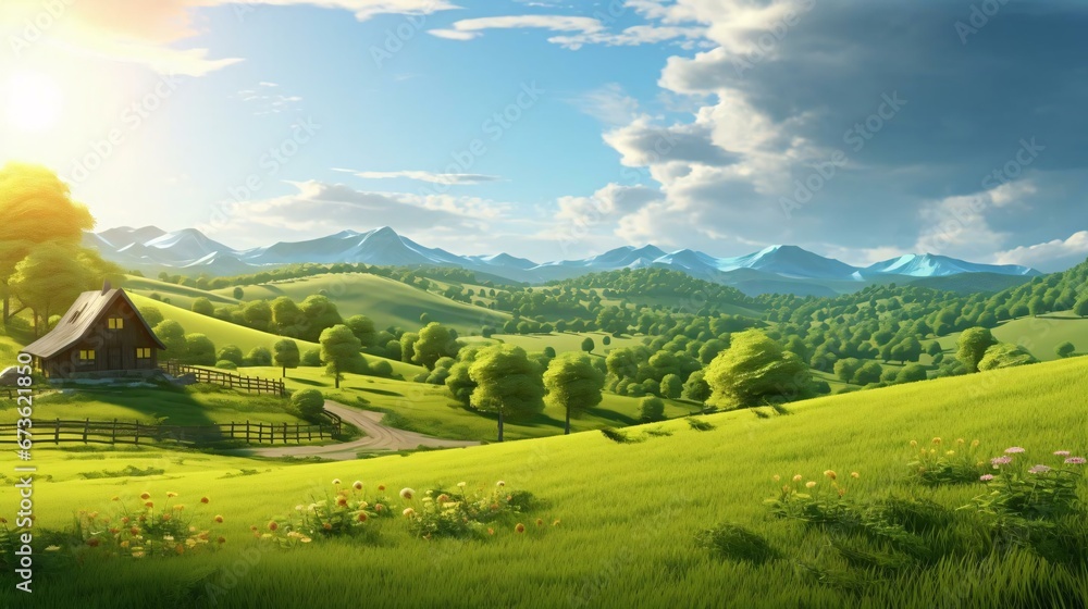 Obraz premium a house in a field