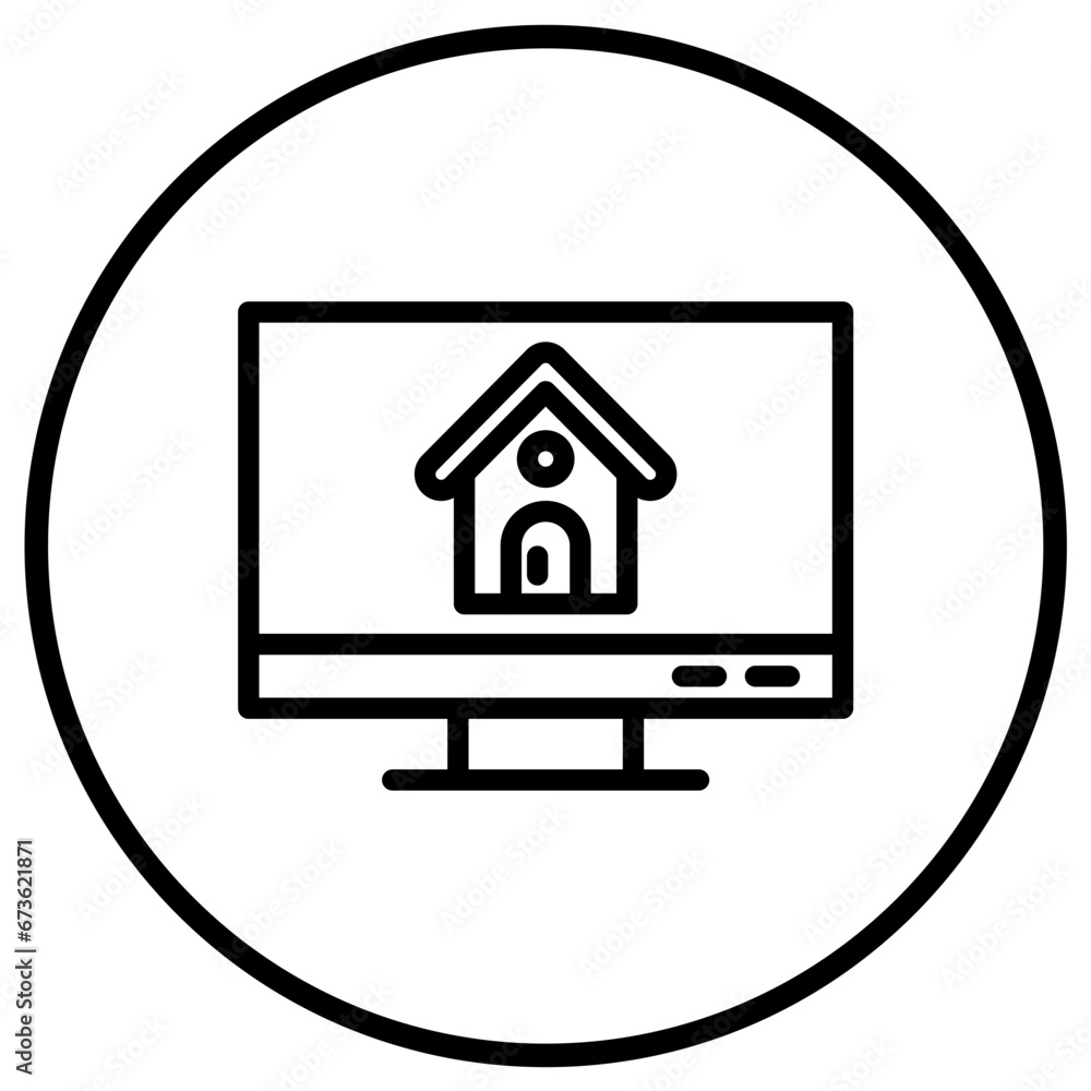 Online house Vector Icon Design Illustration Online house Vector Icon Design Illustration
