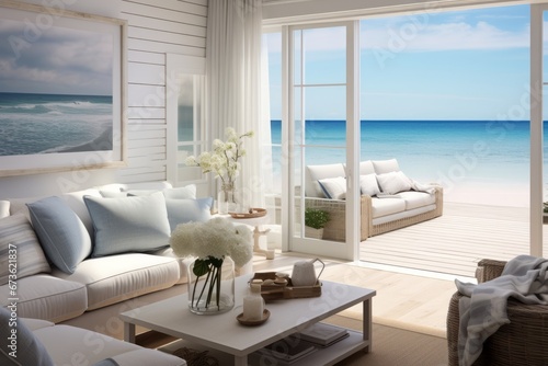 A beach house oasis that invites you to enjoy the pleasures of coastal beauty