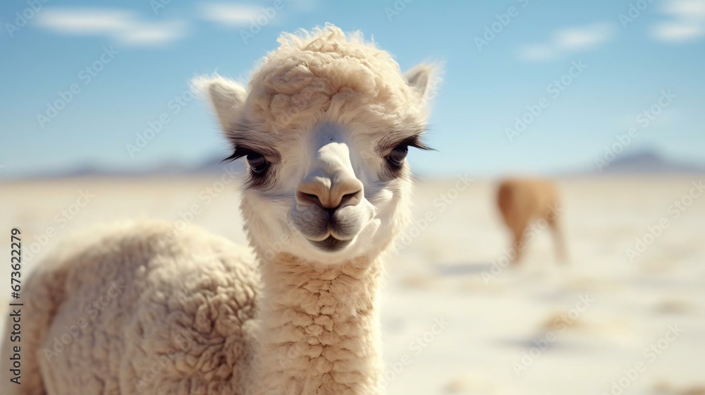 Obraz premium a close up of a llama