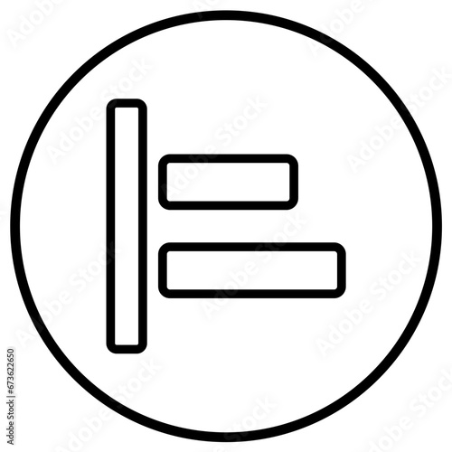 Left alignment Vector Icon Design Illustration