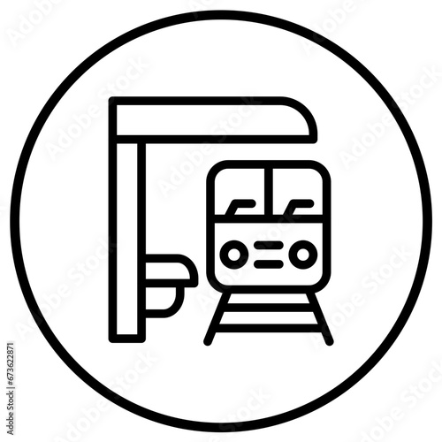 Train platform Vector Icon Design Illustration