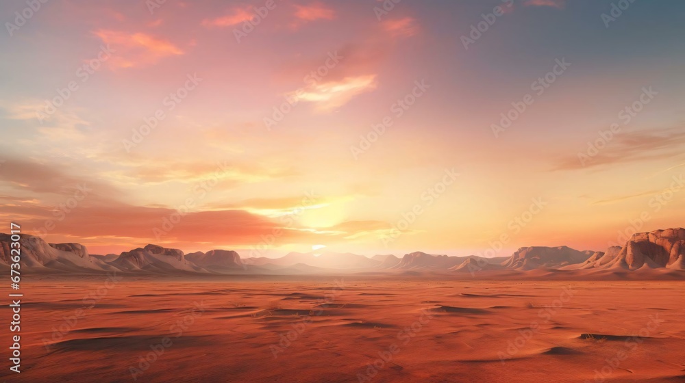 a desert landscape with mountains