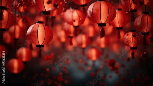 Red Lantern Chinese New Year Festival Red Theme , Happy New Year Background ,Hd Background
