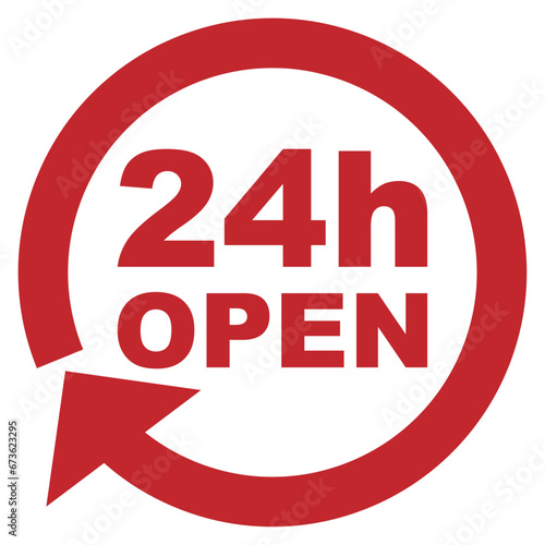 24時間営業のアイコン 赤