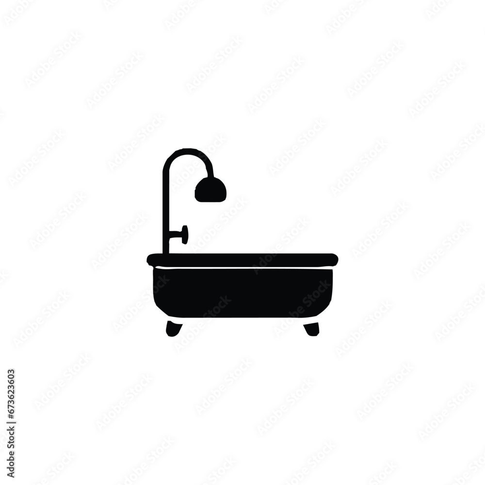 Bath icon. Simple style building company poster background symbol. Bath brand logo design element. Bath t-shirt printing. Vector for sticker. Bath icon. Simple style building company poster background symbol. Bath brand logo design element. Bath t-shirt printing. Vector for sticker.