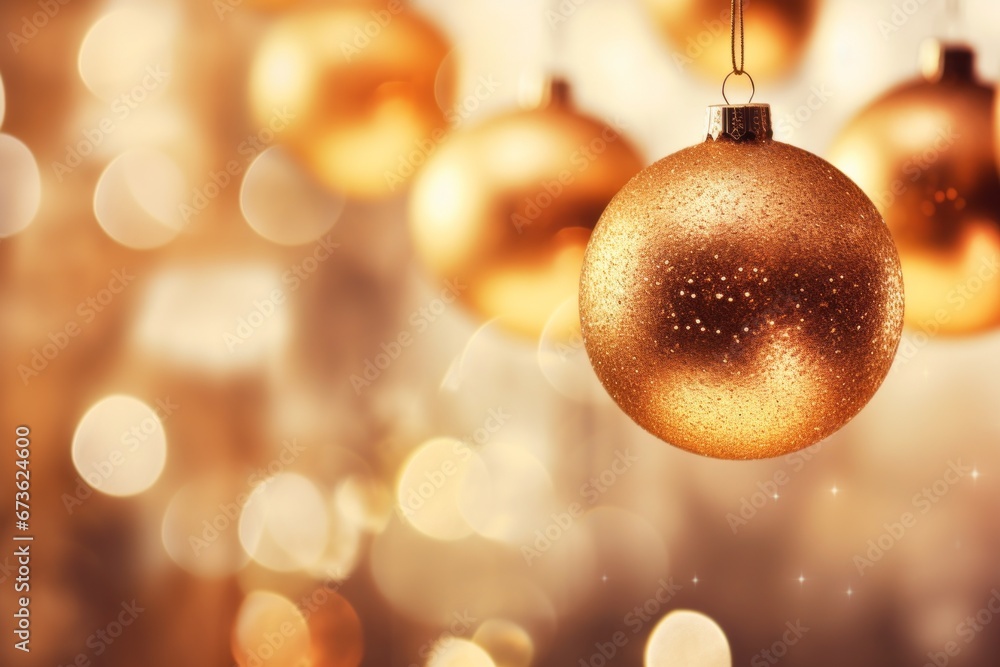 Festive christmas ornament hanging from a string, adding holiday cheer to any space Festive christmas ornament hanging from a string, adding holiday cheer to any space