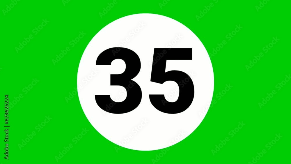 Number 35 cartoon animation on green screen background,4k cartoon video number motion graphics for video elements Number 35 cartoon animation on green screen background,4k cartoon video number motion graphics for video elements