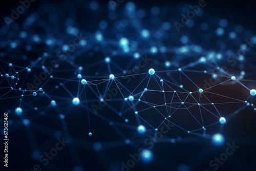 Cyber network theme with connected dots. Technology, futuristic concept