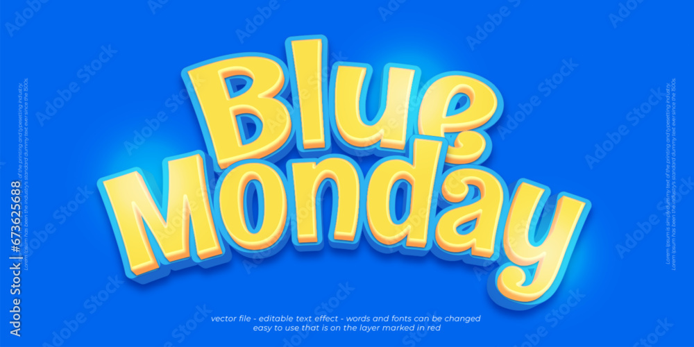 blue monday editable text effect 3d font style blue monday editable text effect 3d font style