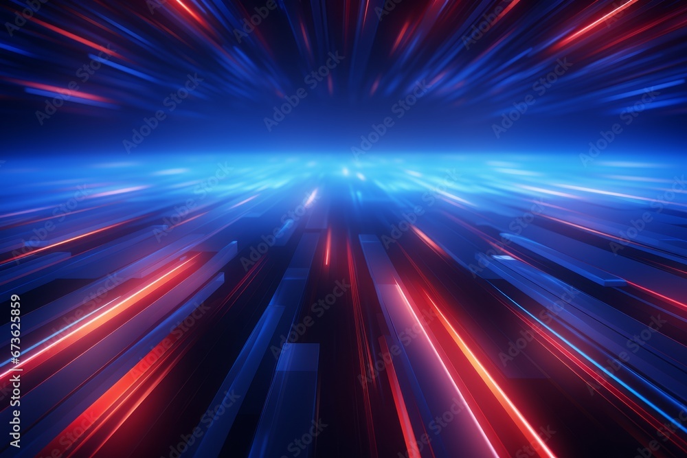 Obraz premium Dynamic technology backdrop with glowing lines. Futuristic, data information concept