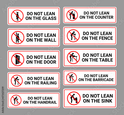 Do not lean sign collection