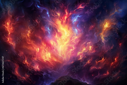 Mystical fire background with flames taking on magical and enchanting forms